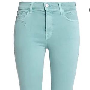 J Brand capri mid rise liaison jeans in baby teal